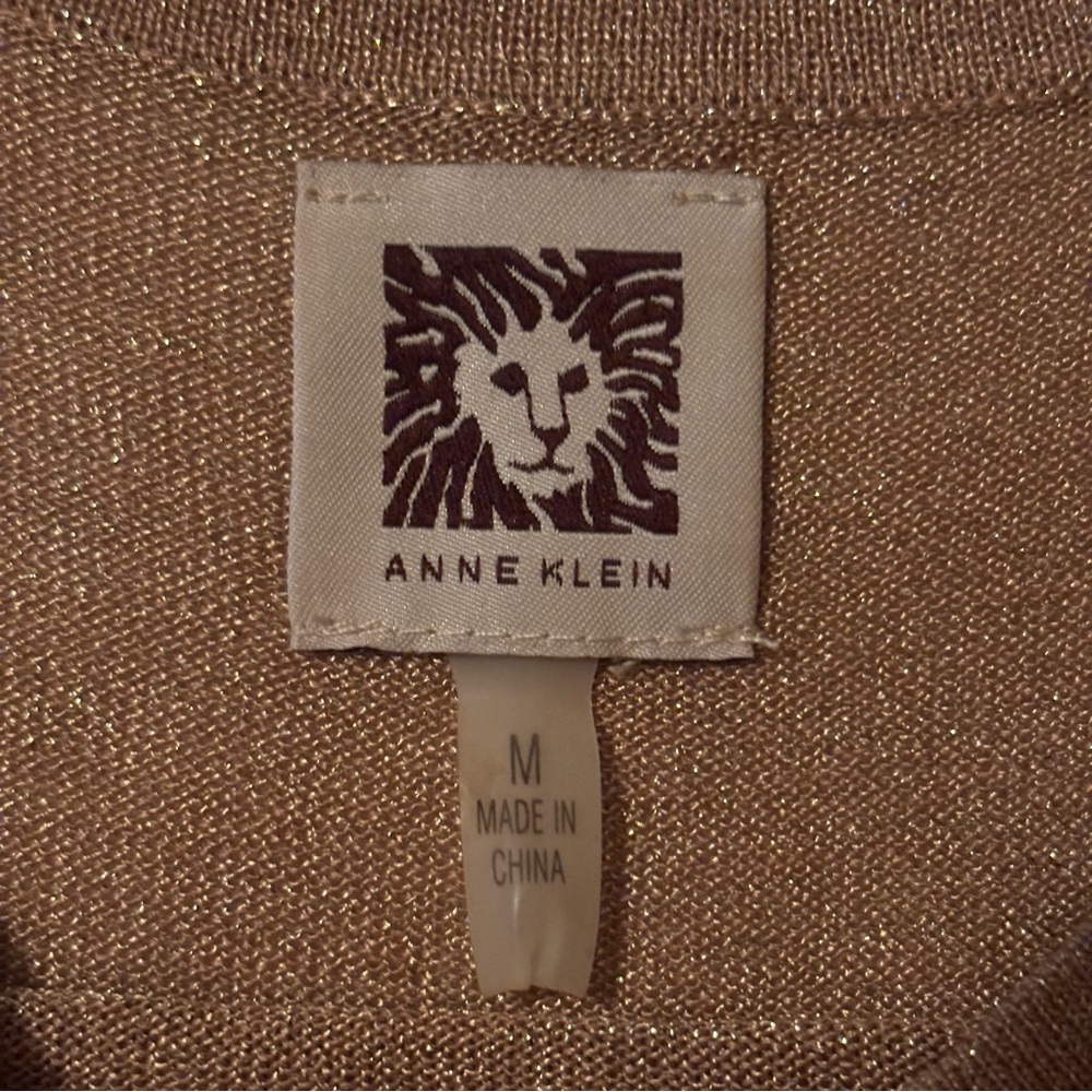NWOT Anne Klein Shimmering Gold Tank Top - Sz Medium - Picture 2 of 7